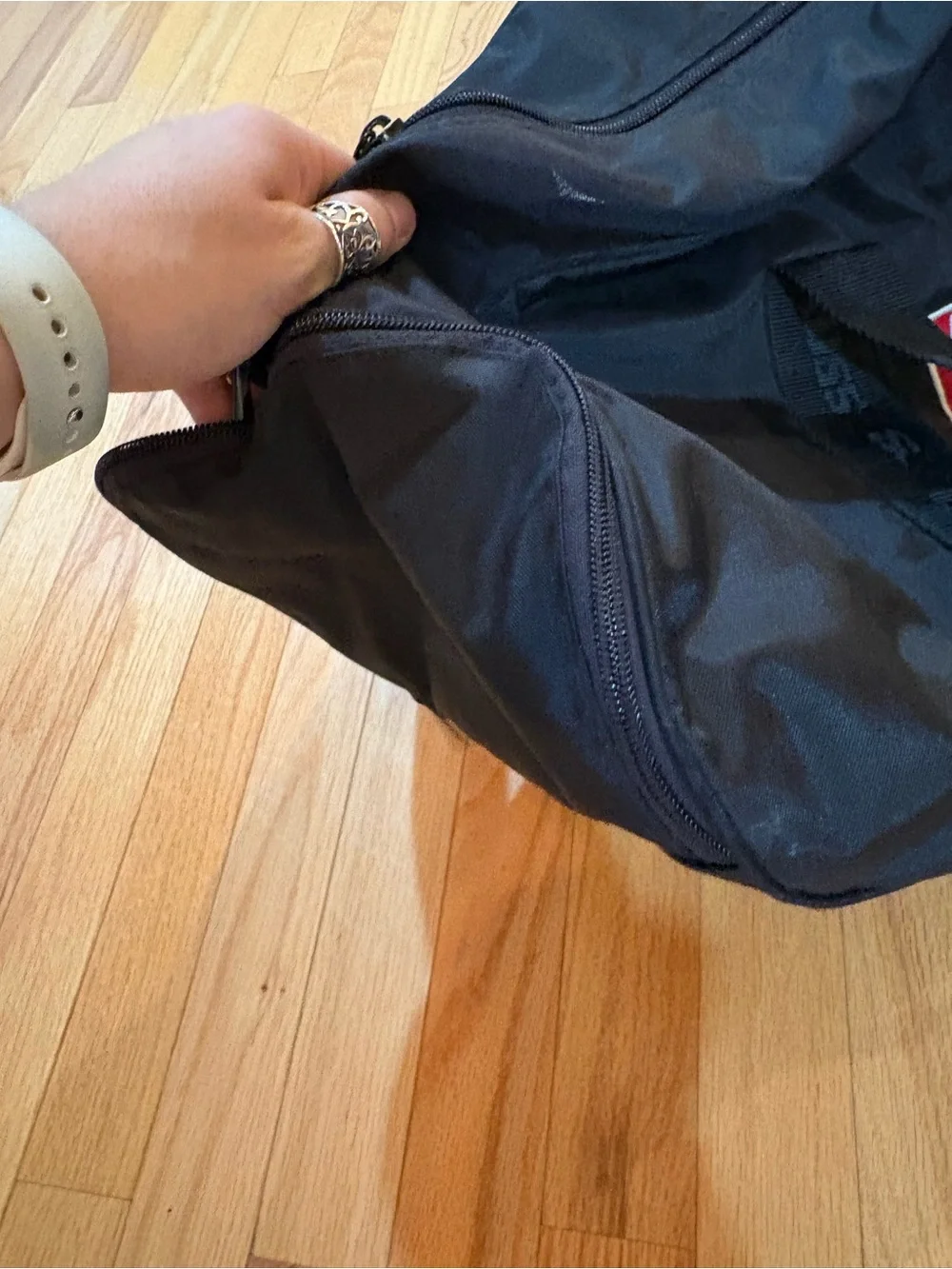 Vintage Levis Duffle Bag Black Gym Travel Weekender Carry On Adjustable Strap